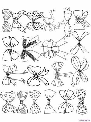 Раскраска банты 6