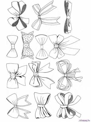 Раскраски бантики