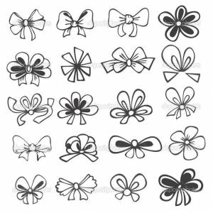 Как нарисовать бант, карандашом поэтапно?