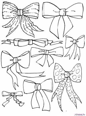 Раскраски бантики