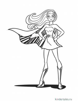 Очаровательная Барби Супер Принцесса» раскраска для детей