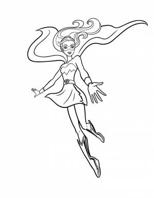 Раскраска Барби Супер Принцесса, Кара в плаще