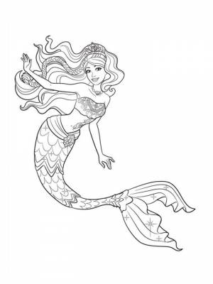 Раскраска Барби Русалка   в формате