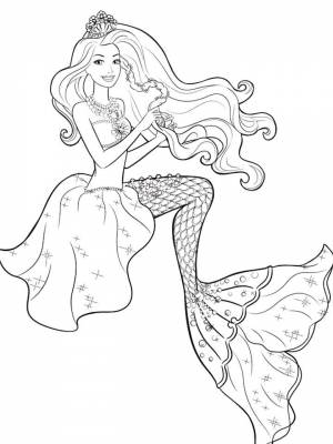 Раскраска Барби Русалка  картинку