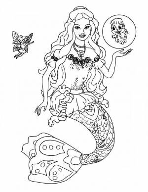 Раскраска Барби Русалочка