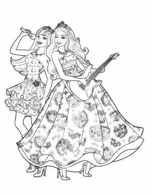 Раскраски Барби, Раскраска Барби принцесса Барби