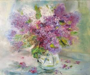 Картина Сирень в вазе маслом