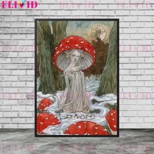 Ведьма джунглей, сирена, единорог, ночной эльф, ретро-волшебный художественный постер и печатная декоративная настенная живопись маслом