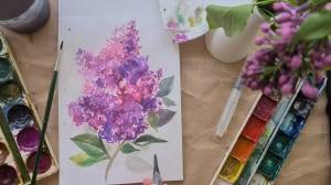 Рисуем сирень акварелью ☆9 Artbook