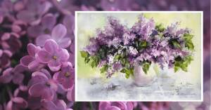 Пишем сирень акварелью