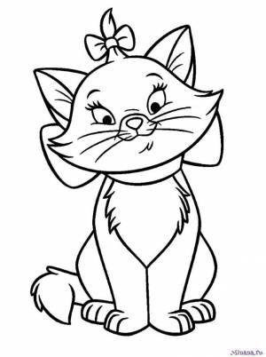 Раскраска кошка Мари