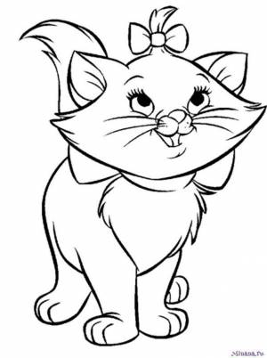 Раскраска котенок Мари