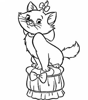 Раскраски мари, Раскраска Кошечка мари коты аристократы
