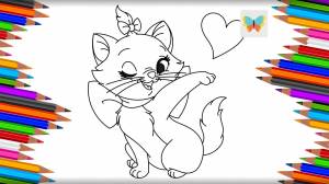 Как нарисовать Кошку Мари из мультика Коты Аристократы