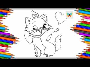 Как нарисовать Кошку Мари из мультика Коты Аристократы