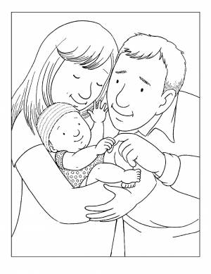 Мама и папа раскраска для детей