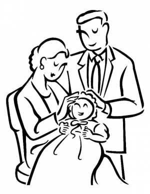 Раскраски Раскраска Родители и ребенок семья