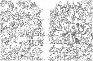 Раскраска волшебный лес