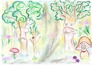 Сказочный лес рисунок карандашом