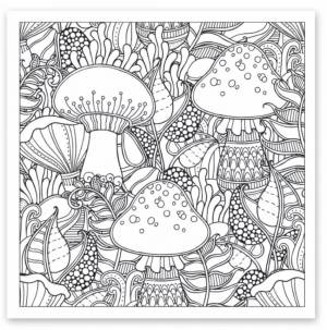 Раскраска антистресс Удивительный лес А5 20 листов 40 картинок
