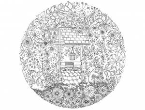 Раскраски зачарованный, Раскраска для взрослых волшебный сад  зачарованный лес