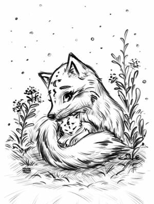 Иллюстрация Волшебный лес в стиле детский, книжная графика