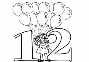 Цифра 12 воздушные шарики
