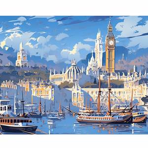 Рамка для рисования по номерам для взрослых, акриловая гавань, городской номер, картина на холсте, рисунок по номерам, декор для дома, 40x50 см