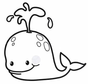 Раскраска Милый кит