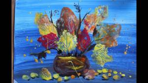 Как нарисовать букет Осенних листьев поэтапно гуашью