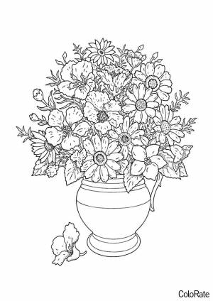 Букет цветов раскраска для мамы способ