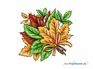 Как нарисовать осенний букет цветными карандашами