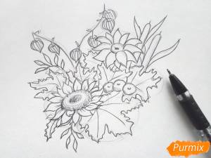 Как нарисовать осенний букет поэтапно 5 уроков