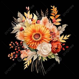 акварельный осенний букет PNG , осень, букет, венок PNG рисунок для й загрузки