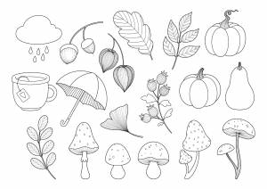 Раскраски осень для детей и взрослых  и