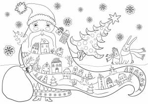 Цветные раскраски новогодние