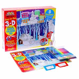 Книжка-раскраска многоразовая «Новый год» фломастеры 12 цв