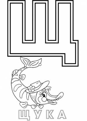Раскраска Буква Щ Для Щука