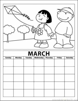 Раскраски апрель, Раскраска Дождливый апрель Календарь