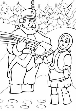 Раскраски из сказки 12 месяцев