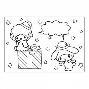 Раскраска Май Мелоди и Пиано Чан на Новый год