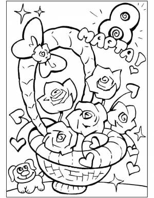Раскраски Раскраска Цветы к 8 марта