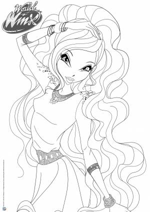 World of Winx раскраска Лейла