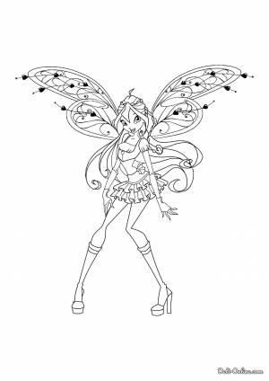 Раскраска Винкс Блум Беливикс в полный рост