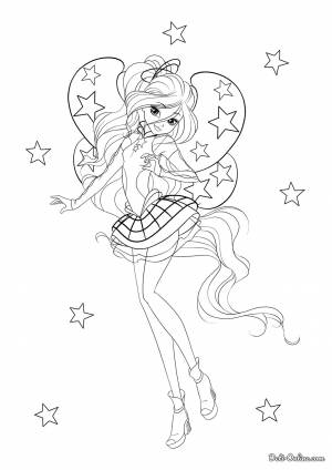 Раскраска Винкс Блум Космикс