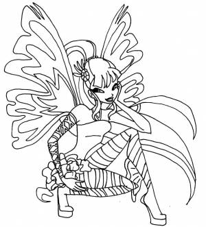 Раскраски Винкс, Раскраска Блум из клуба винкс Винкс