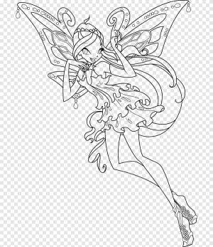 Раскраска Блум Айша Сиреникс Фея, акварель цветущая, ребенок, другие png