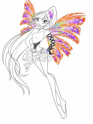 Раскраска Винкс Стелла Сиреникс