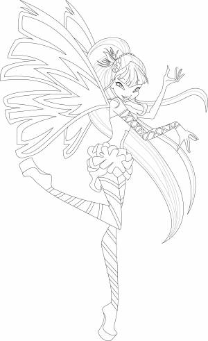 Раскраска с Музой в сирениксе