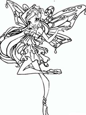 Раскраска Винкс Блум  картинку